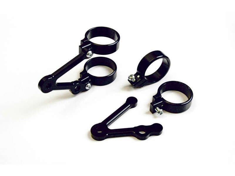 Support de phare LSL Clubman avec inserts clignotants noir Ø50/55mm