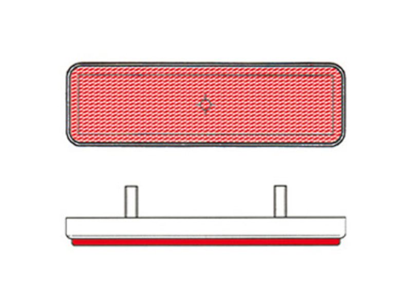 Catadioptre V PARTS rectangle 96x27mm rouge