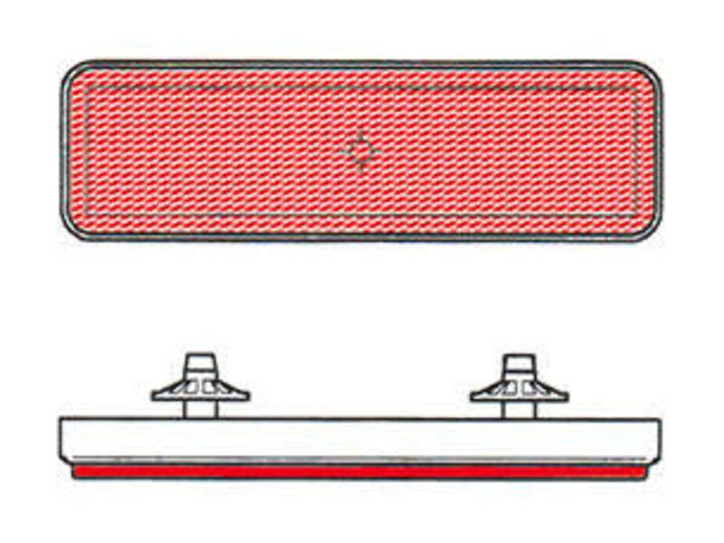 Catadioptre V PARTS rectangulaire rouge
