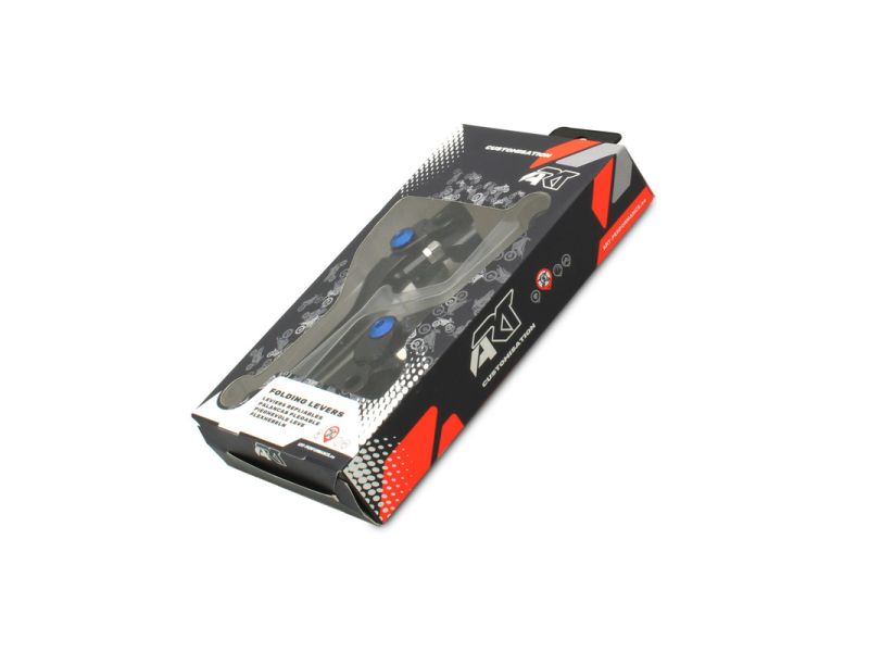 Leviers repliables ART noir/vis bleu par paire