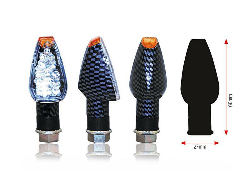 Clignotants BIHR Design LED court carbone universel