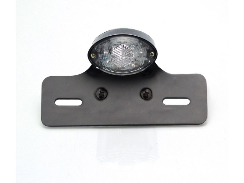 Feu arrière avec support de plaque V PARTS Noir Oval universel
