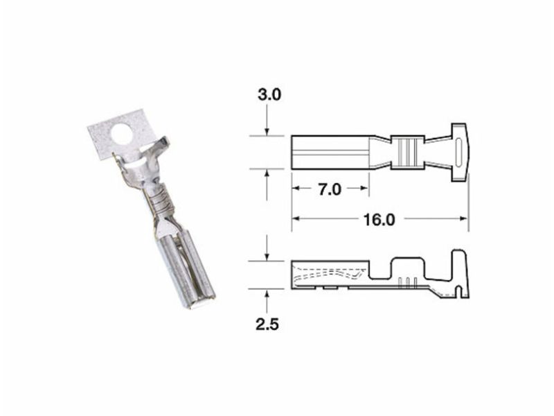 Cosse femelle série 090 SMTO BIHR Ø0,85mm²/1,25mm² - 50pcs