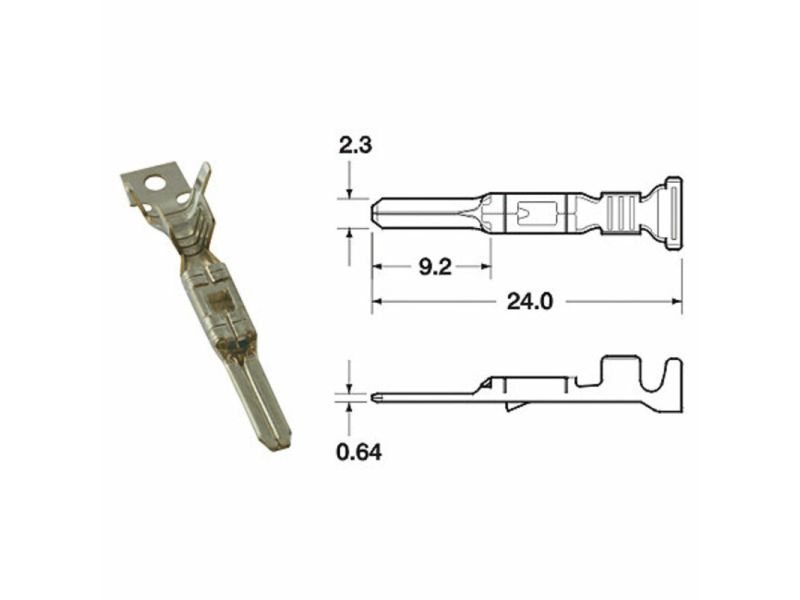 Cosse mâle série 090 FRKW BIHR Ø0,5mm²/0,85mm²