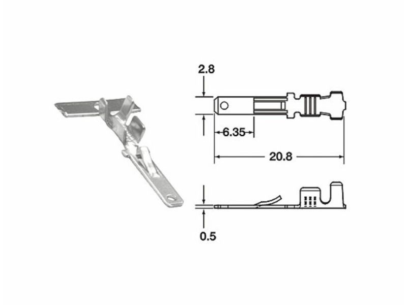 Cosse mâle série 110 ML BIHR Ø0,85mm²/1,25mm² - 50pcs
