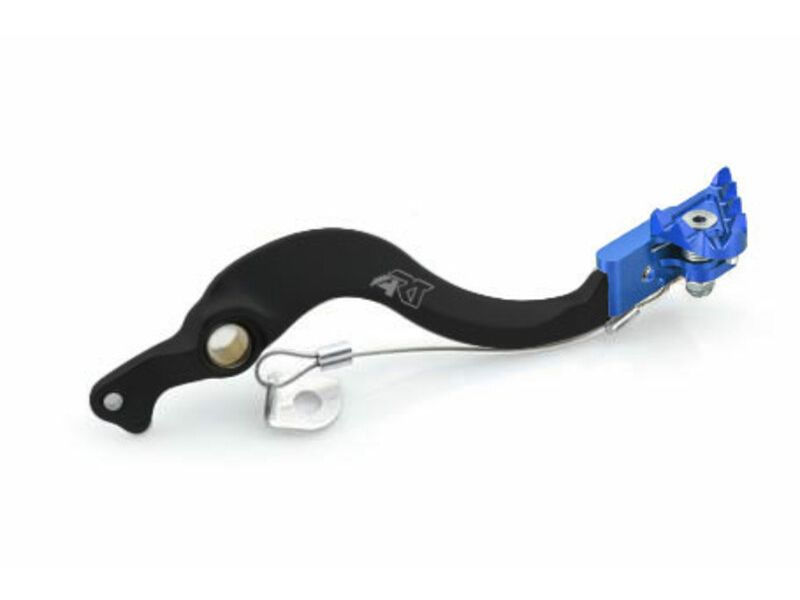 Pédale de frein ART Factory aluminium anodisé noir/embout bleu KTM/Husqvarna