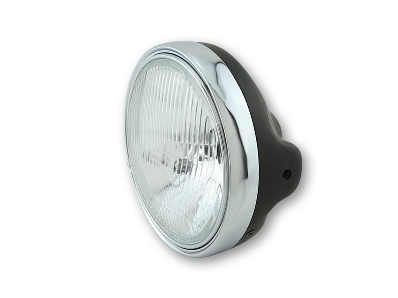 Phare SHIN YO LTD 7" insert H4 avec verre gaufré noir mat