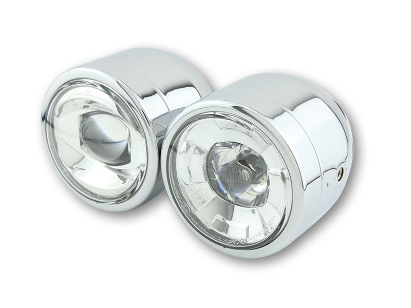 Phare LED SHIN YO Twin chromé montage latéral