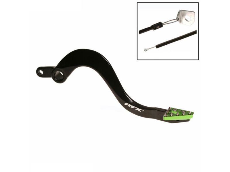 Pédale de frein arrière RFX Pro ST (Noir/Vert) - Kawasaki KX250