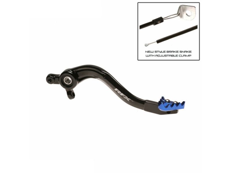 Pédale de frein arrière RFX Pro ST anodisé dur noir/bleu
