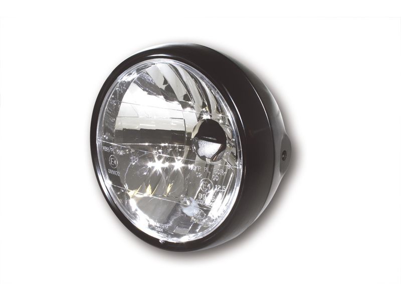 HIGHSIDER smart Headlight, 6 1/2 metal housing black satin finished, with parking light