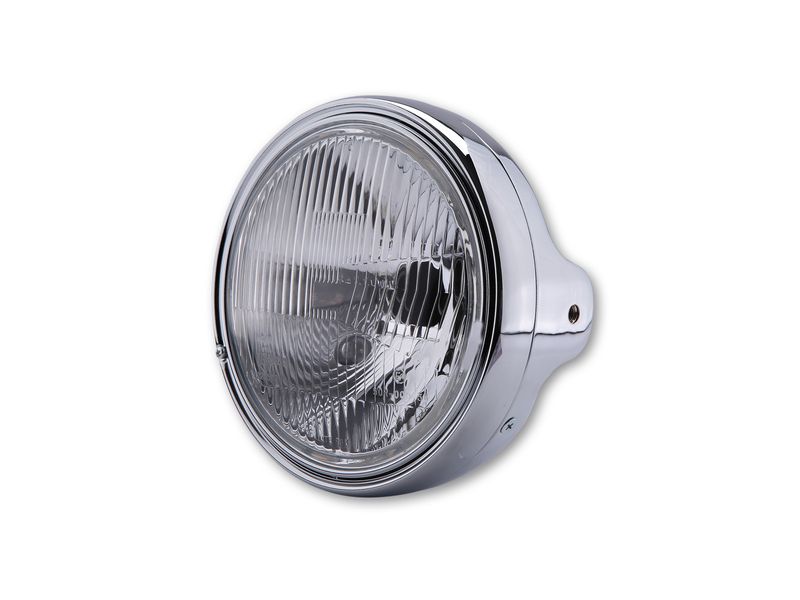 HIGHSIDER smart 7-inch LTD headlamp, H4 insert, side mounting, embossed glass, chrome-plated