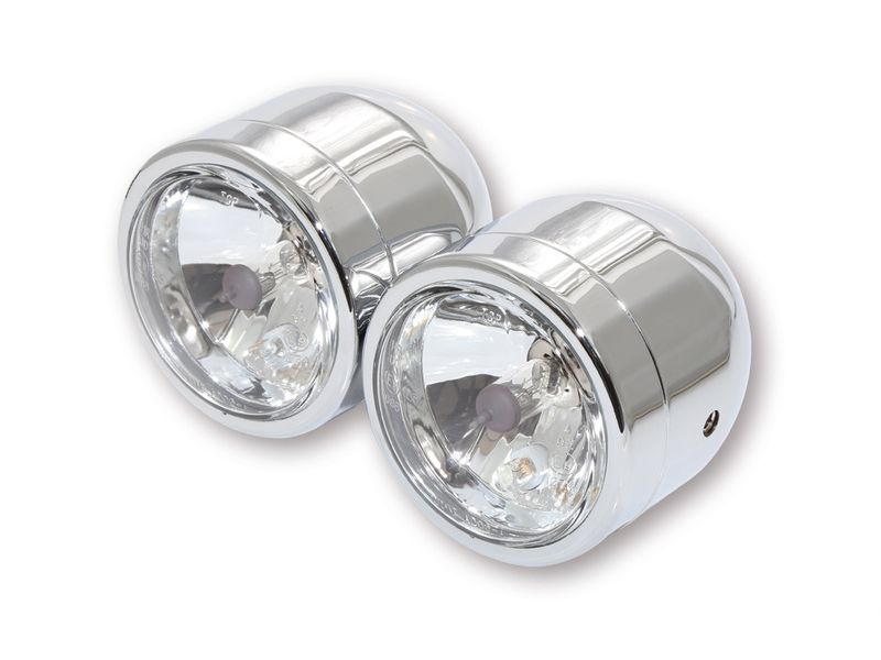 HIGHSIDER smart Set with 2 chrome headlights, high beam + dipped beam E-gepr.