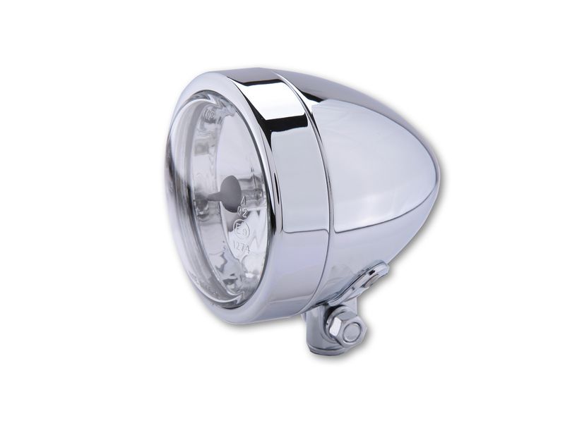 HIGHSIDER smart Chrome headlight BULLET, lower mounting, high beam H4