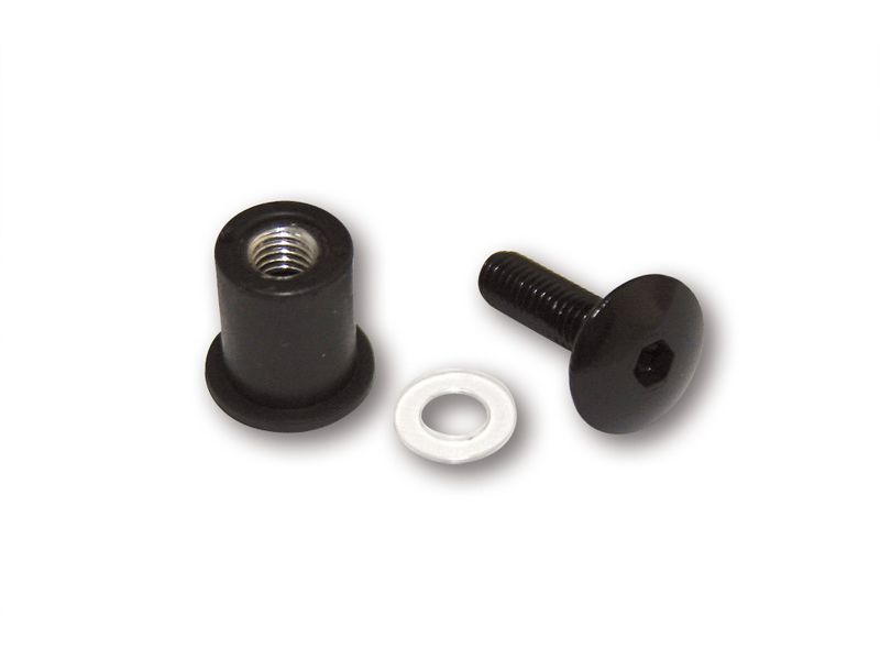 Kit vis de carénage en aluminium HIGHSIDER smart - écrous caoutchouc M6 - 8 pièces