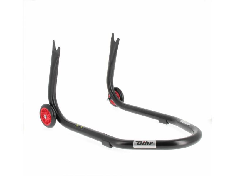 Béquille arrière BIHR Home Track fixe supports en "V" noir mat roues rouge