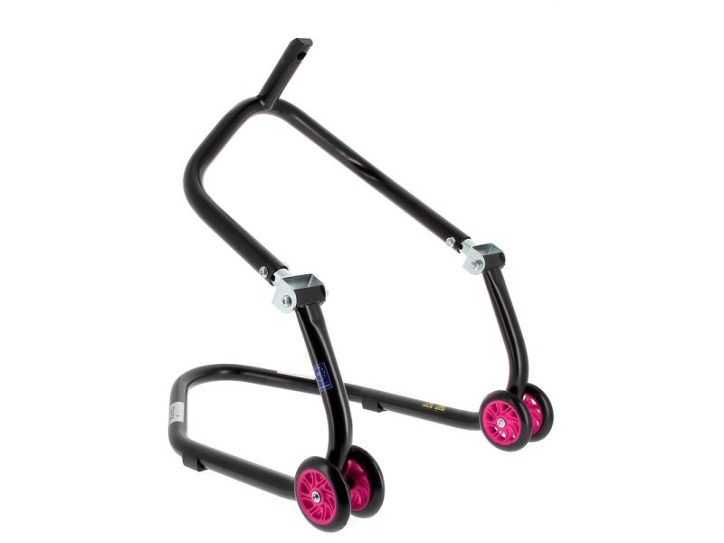 Béquille avant sous té BIHR Home Track noir mat roues rose