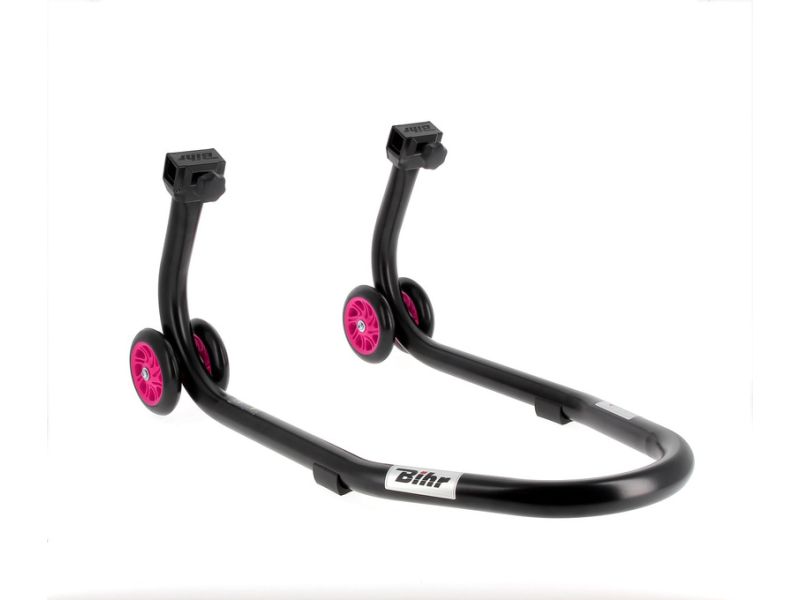 Béquille avant BIHR Home Track noir mat roues rose