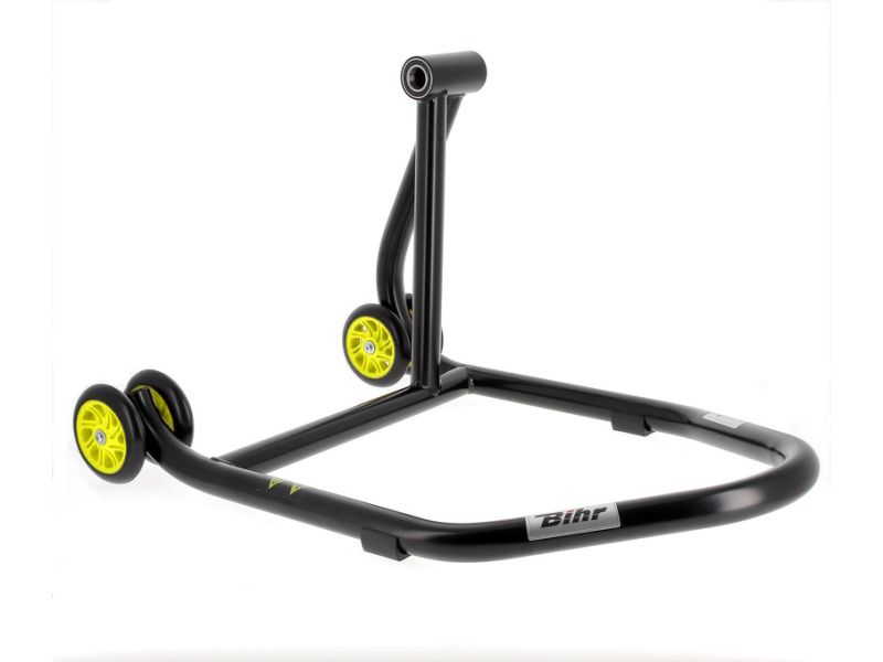 Béquille monobras droite BIHR Home Track noir mat roues jaune