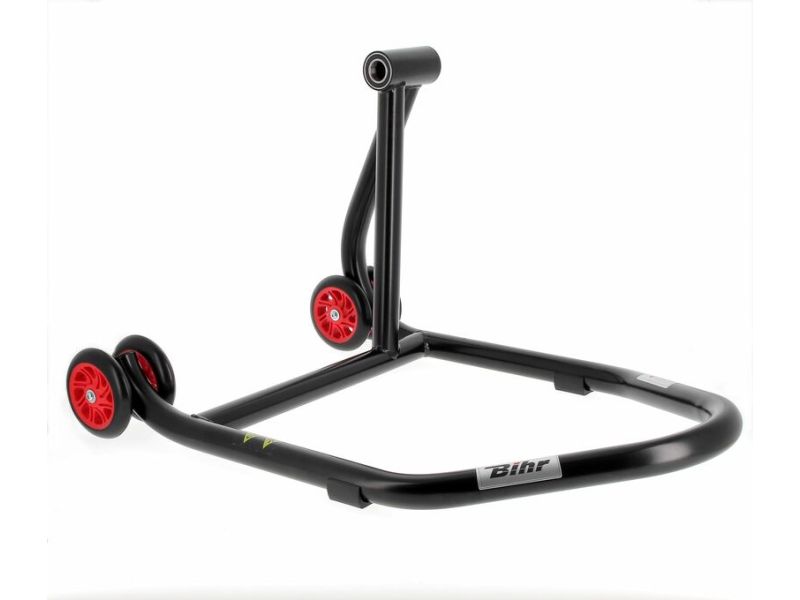 Béquille monobras droite BIHR Home Track noir mat roues rouge