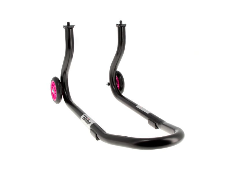 Béquille avant BIHR Home Track fixe noir mat roues rose