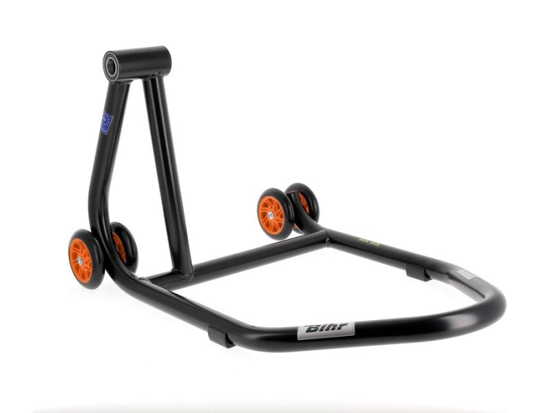 Béquille monobras gauche BIHR Home Track noir mat roues orange