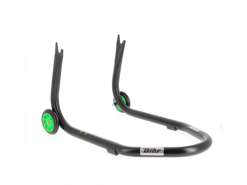 Béquille arrière BIHR Home Track fixe supports en "V" noir mat roues vert