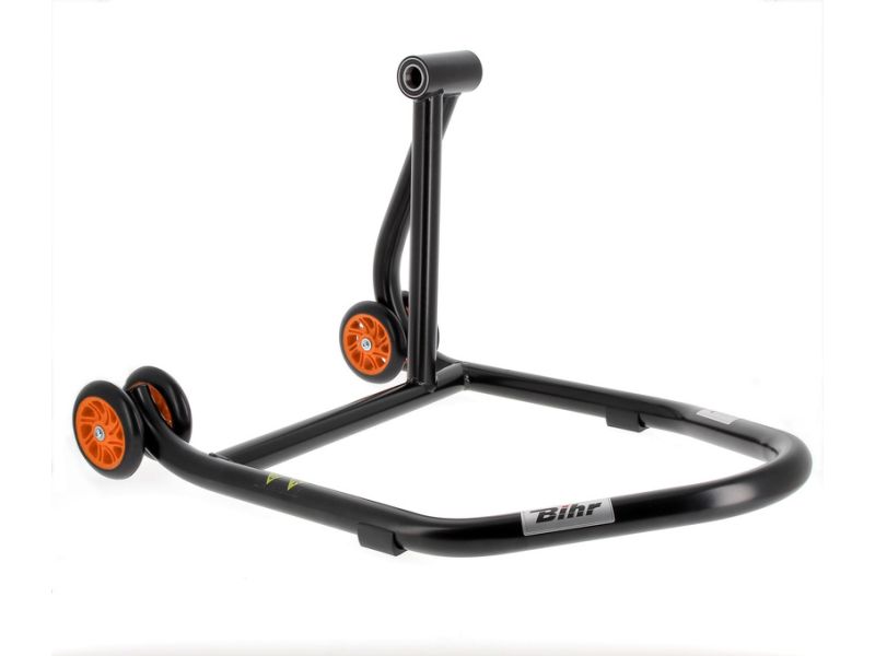 Béquille monobras droite BIHR Home Track noir mat roues orange