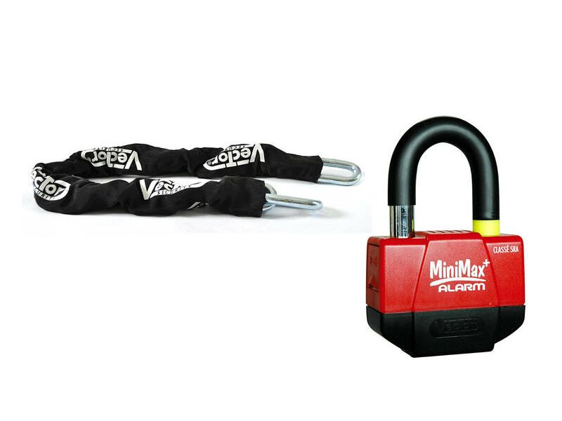 Kit antivol VECTOR Bloque-disque MiniMax Alarm+ Ø16mm + Chaîne Ø13mm / 1,1m