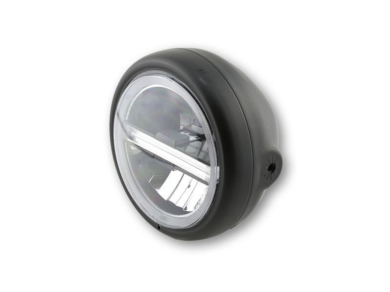 HIGHSIDER pro 5 3/4 inch LED headlight PECOS TYPE 6, matt black, with TFL, side mount