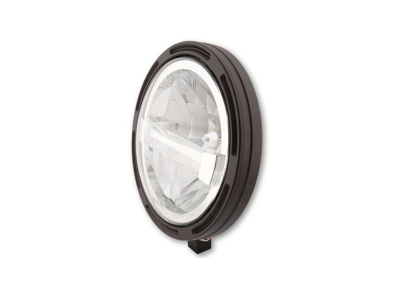 HIGHSIDER pro 7 inch LED headlight FRAME-R1 TYPE 4, black, bottom mount