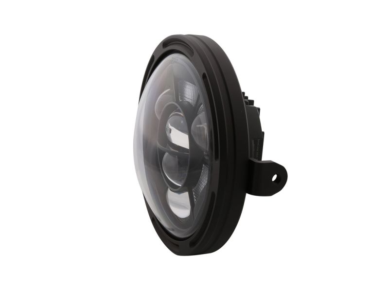 HIGHSIDER pro 7 inch LED headlight FRAME-R1 TYPE 11, black, side mount