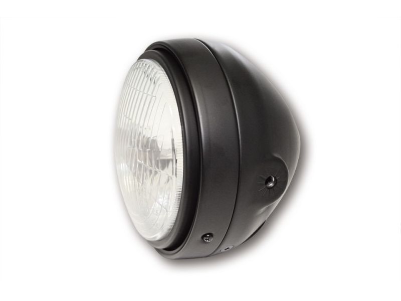 Phare avant rond noir mat, vintage Diam 165 mm