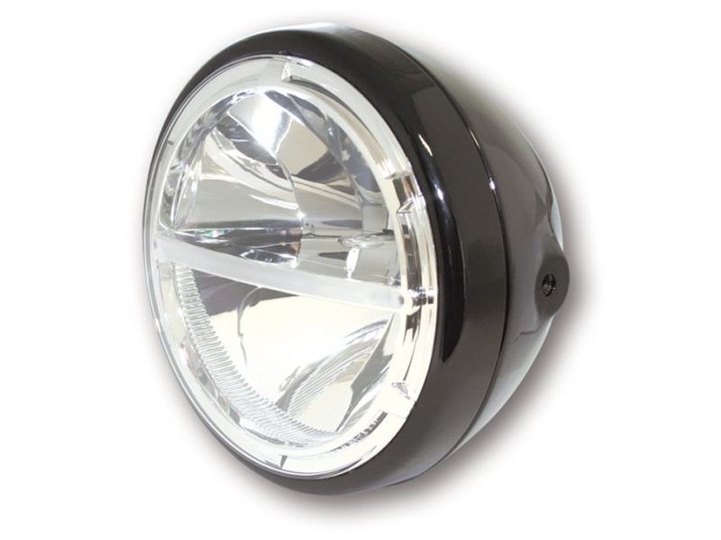 Phare avant rond noir brillant Diam 205 mm