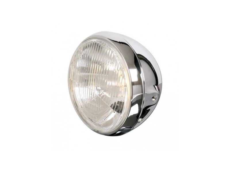Phare avant rond chrome, style anglais