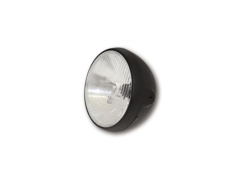 Phare avant rond noir mat, style anglais