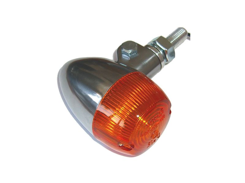 Paire de clignotant vintage adaptables neufs, aluminium brossé, éclairage à ampoule