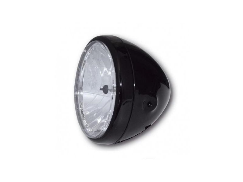 Phare avant rond noir brillant adaptable neuf optique lisse, rétro, vintage