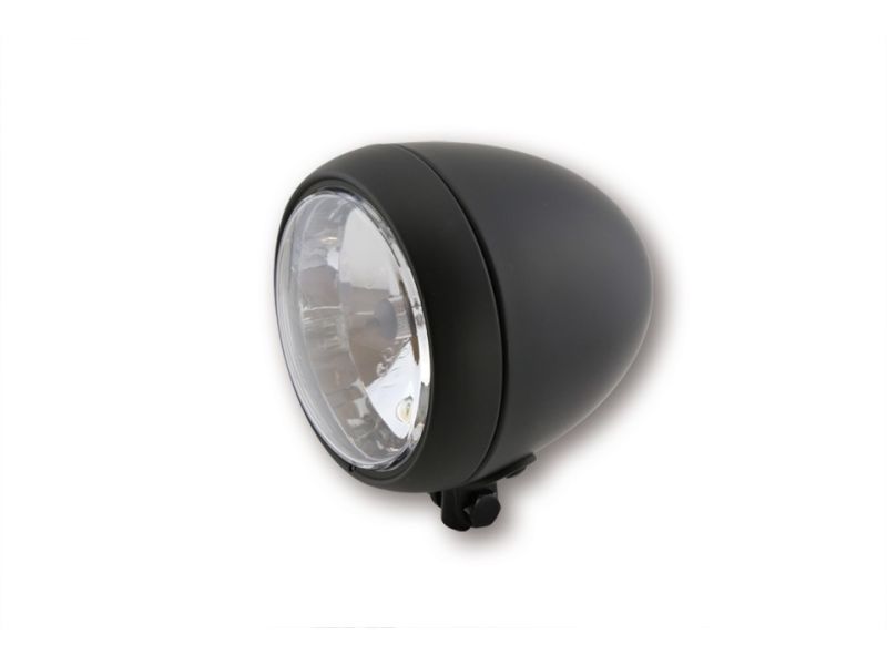 Phare rond noir mat Diam 130 mm