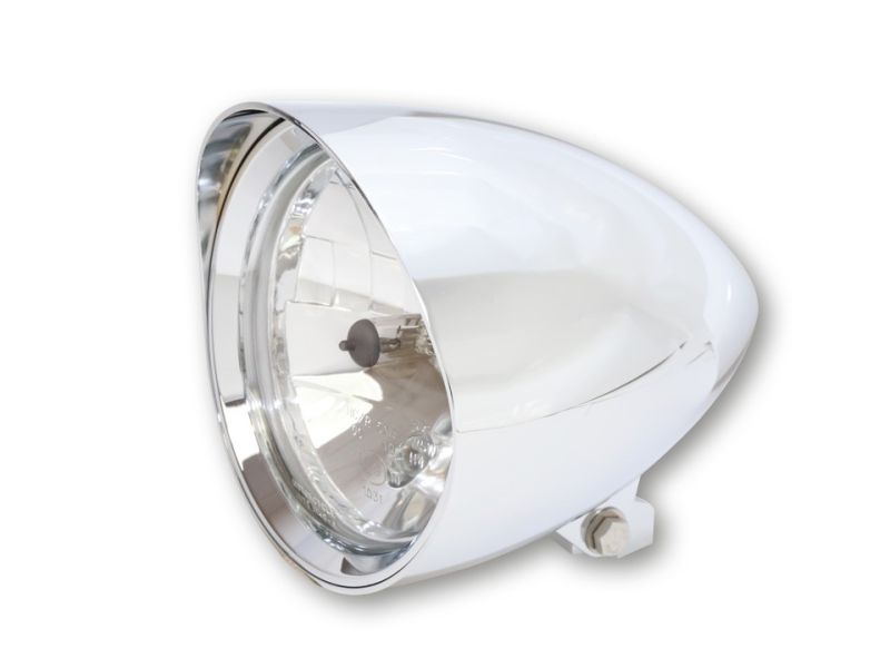 Phare moto custom chromé, Diam 5 ¾ pouces