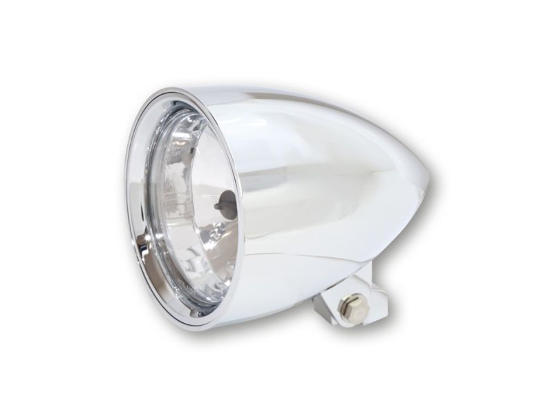 Phare moto custom chromé, Diam 4 ½ pouces