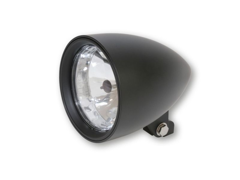 Phare moto custom noir, Diam 4 ½ pouces