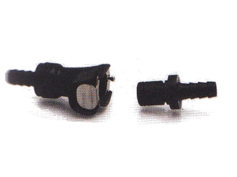 Raccords rapides 6mm simple blocage noir (pour réservoirs à gravité)