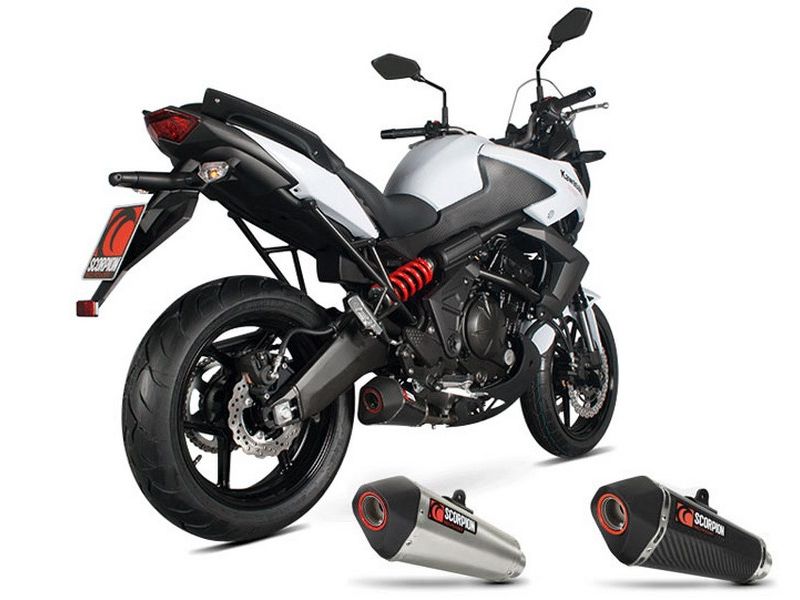 Silencieux homologué Scorpion Serket inox brossé Kawasaki 650 Versys 2011 à 2014