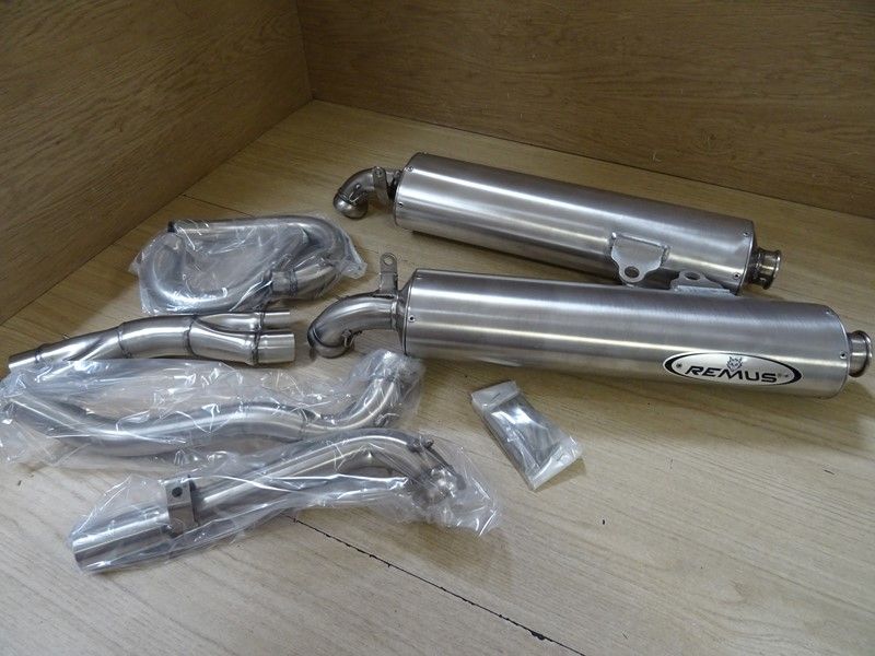 Ligne complète inox avec paire de silencieux homologués REMUS Grand Prix Inox KTM DUKE 3 1999/- (3102654599)
