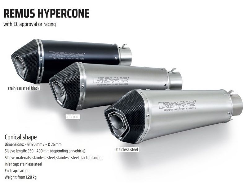 Silencieux homologué REMUS Hypercone Inox TRIUMPH SPEED TRIPLE 1050 2016/2020 (6682917716)