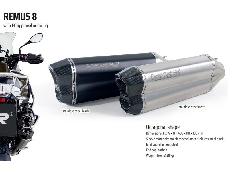Silencieux homologué REMUS 8 Inox MAT UNIVERSEL (84862100065)