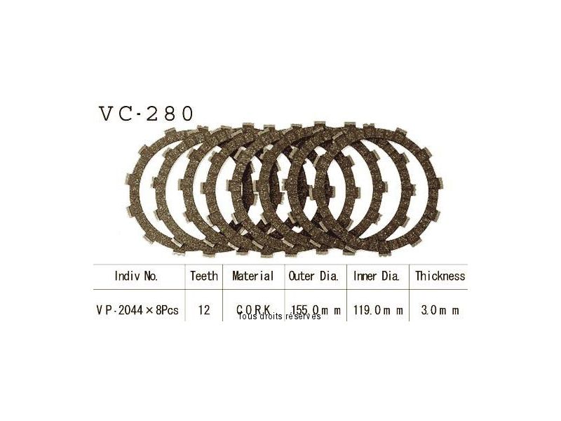 Disq.Garnis D'Embrayage Cross Yz/Wr 250 92-02  0