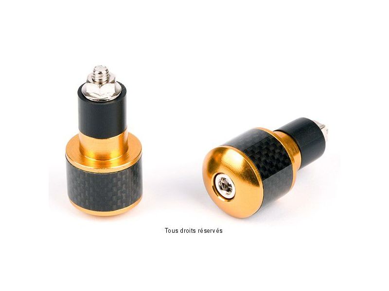 Embouts Guidon Ronds Ø17 Noir/Carbon Jaune  0
