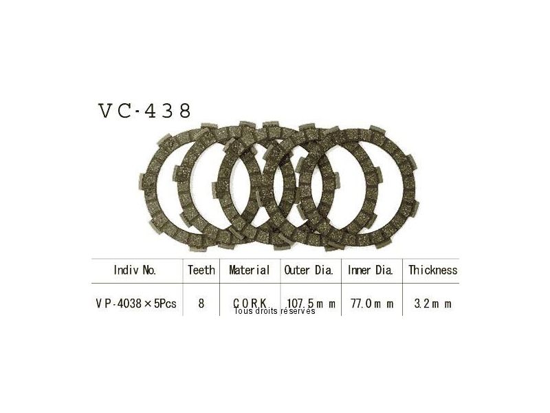 Disq.Garnis D'Embrayage Cross Kx80 C/E 81-84  0